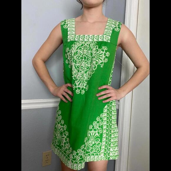 Tracy Reese Vibrant Green Bohemian A-Line Dress with Lace Print - Picture 5 of 10